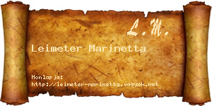 Leimeter Marinetta névjegykártya